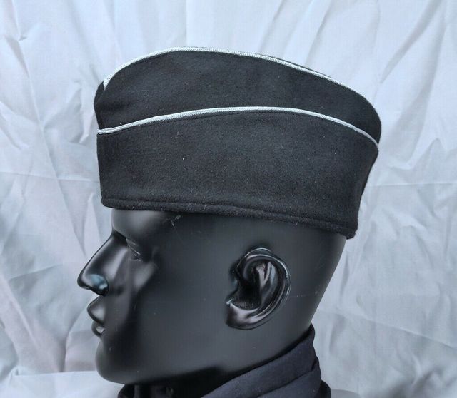 Oficer elitarny PANZER - Czarna wełniana czapka garnizonowa z czasów II wojny światowej - tanie ubrania i akcesoria