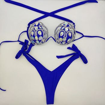 Zestaw bikini diamentowe bling kamienie Venus 2020 - gorący strój plażowy!