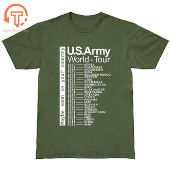 Koszulka męska z zabawnym wojskowym wzorem 2020, koncertowa US Army, światowa trasa, rockowa moda muzyka Tee top