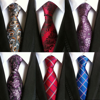 Luksusowy męski krawat jedwabny 8 cm z motywem paisley - czarny
