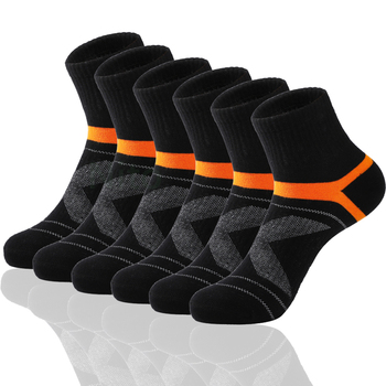 Męskie bawełniane skarpety sportowe Casual Run - 5 par, czarne, wysokiej jakości, oddychające, rozmiar 38-45