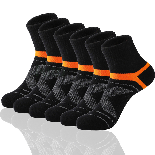 Męskie bawełniane skarpety sportowe Casual Run - 5 par, czarne, wysokiej jakości, oddychające, rozmiar 38-45 - tanie ubrania i akcesoria
