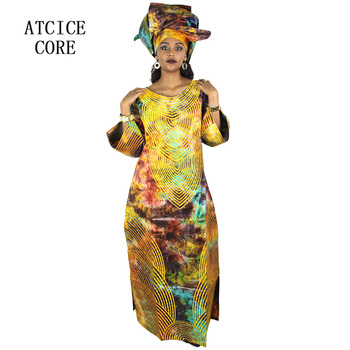 Sukienka afrykańska z designem haftu w tradycyjnym stylu dashiki, 100% bawełna