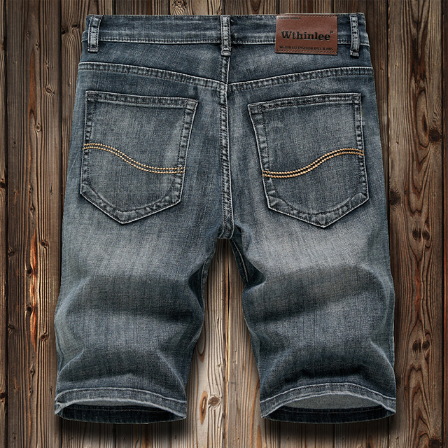 Modne męskie spodenki jeansowe 2021 w stylu klasycznym, luźne z elastycznym streczem, Business Casual - tanie ubrania i akcesoria