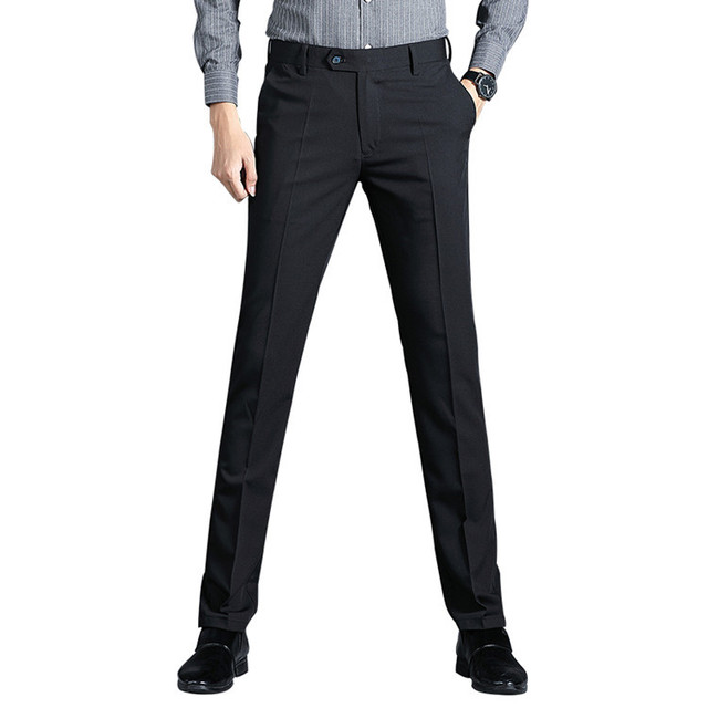 Męskie spodnie Slim-fit z prostymi nogawkami, idealne na różne pory roku - cztery jednostronne, elastyczne, młodzieżowe spodnie typu Casual, średniej klasy - tanie ubrania i akcesoria