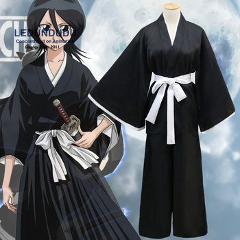 Kostium Anime Bleach Kuchiki Rukia Cosplay Shinigami - Kimono dusza Reaper, Kapitan Unisex na Halloween