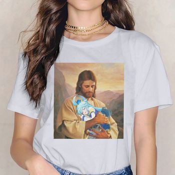 Jezus kocha - Damska koszulka KonoSuba Aqua w motywie bożego błogosławieństwa 5XL