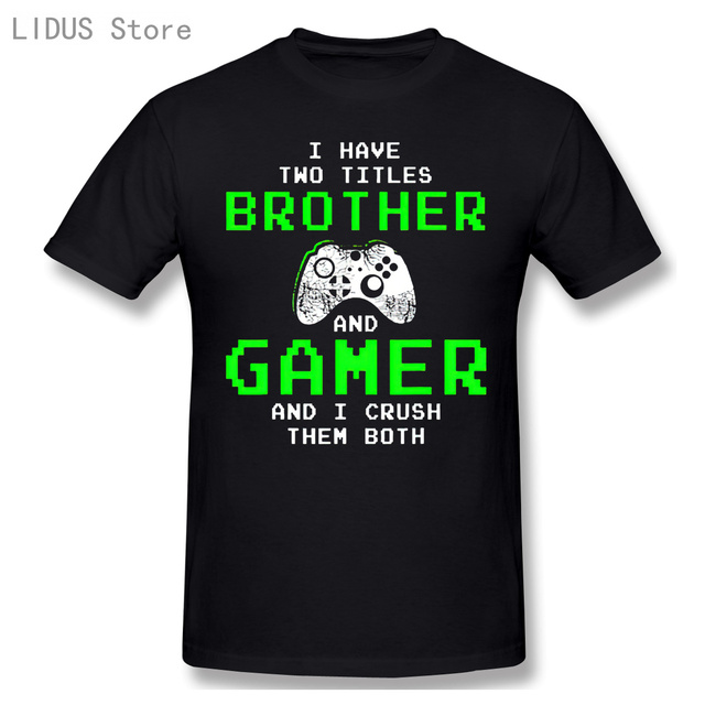 Koszulka męska Funny Gaming Brothers - stylowy top Gamer z bratowym motywem | 100% bawełna - tanie ubrania i akcesoria