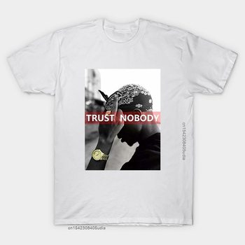 Męska koszulka 2Pac Trust Tupac Shakur czarna/biała Casual Streetwear hiphop