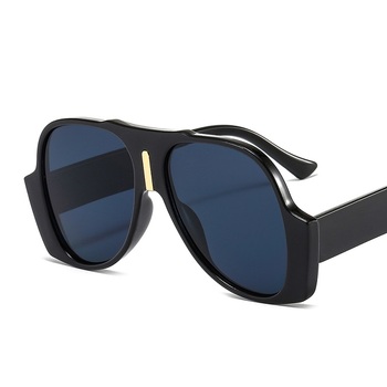 Nowość 2021 - Okulary przeciwsłoneczne z ramką w stylu tarczy, męskie i damskie, oryginalny wzór, gradientowe soczewki, kolor leopardzi, czarne