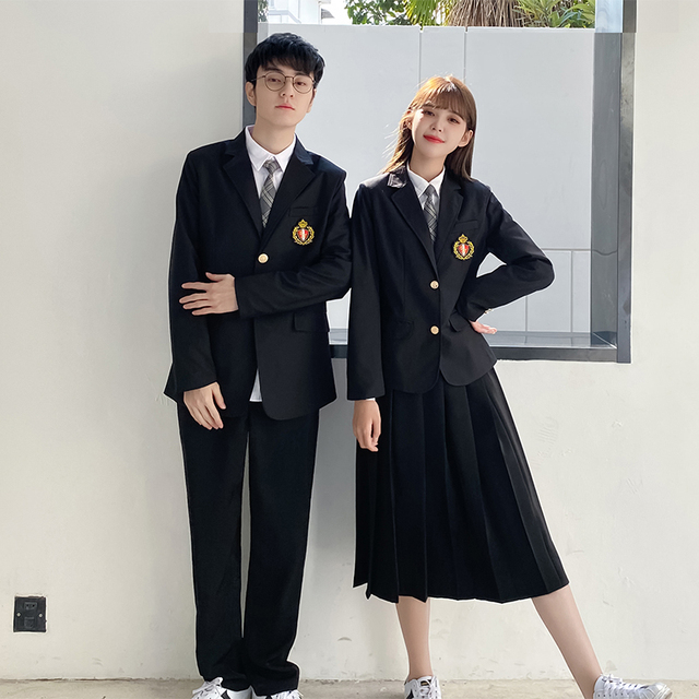 Japoński casualowy garnitur szkolny z długim rękawem dla dziewcząt i chłopców - tanie ubrania i akcesoria