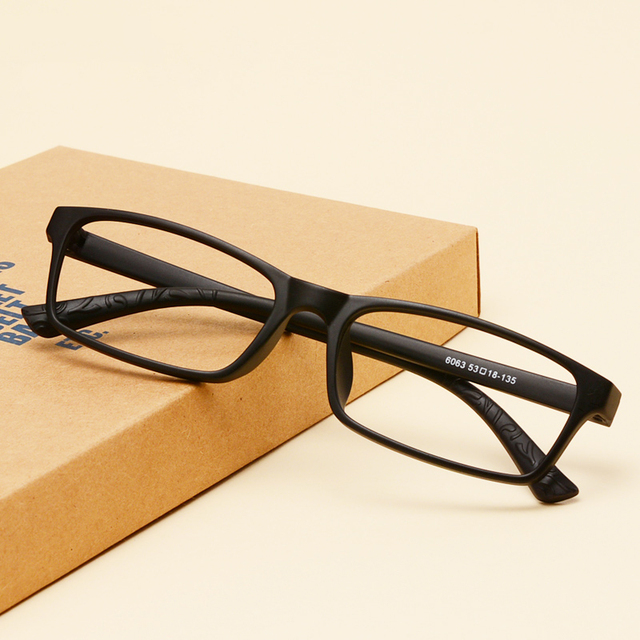 Okulary TR90 ramka wąska matowa czarna, męskie i damskie dla krótkowzrocznych z soczewkami optycznymi - tanie ubrania i akcesoria