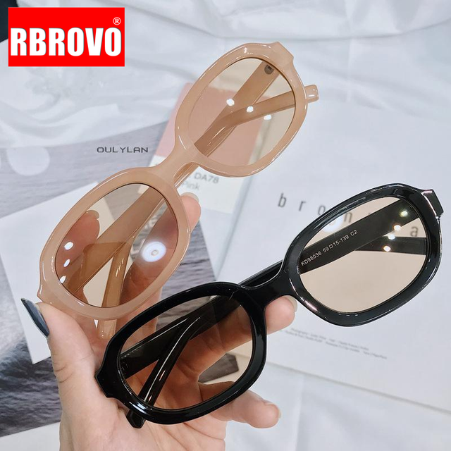 Okulary przeciwsłoneczne damskie RBROVO, owalne, małe, marki projektantów, Hip-Hop Gafas De Sol Mujer 2021 - tanie ubrania i akcesoria