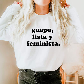 Bluza damska z długim rękawem Guapa Lista Y, hiszpańska feministka, 100% bawełna - Latina Power Casual