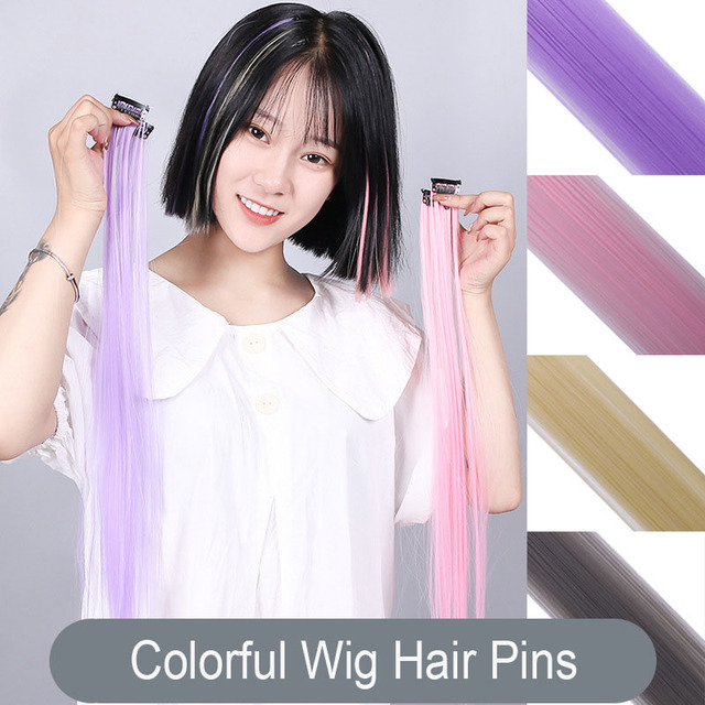 Kolorowa długa peruka bezśladowe spinki do włosów imitacja spinki do włosów Cosplay sztuczne włosy szpilki do włosów Hairgrips dla kobiet dziewczynki - tanie ubrania i akcesoria