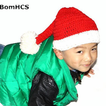 Ręcznie dziany, gruby i ciepły święty Mikołaj dla dzieci - BomHCS kapelusz zimowy na Boże Narodzenie