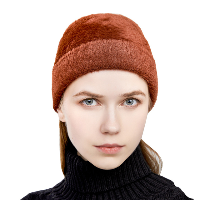 Moda - damskie zimowe czapki jednolite kolory Skullies wysokiej jakości aksamitne ciepłe czapka wakacyjna - tanie ubrania i akcesoria