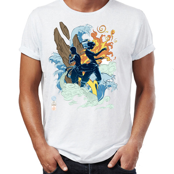 Męska koszulka Avatar ostatni Airbender Aang i Kora z wyjątkowymi grafikami - Harajuku Streetwear