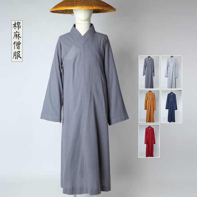Bawełniana pościel buddyjska w stylu szaty mnicha Shaolin - idealna na medytację i Kung Fu - tanie ubrania i akcesoria