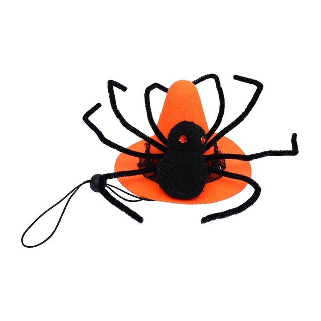 Czapka zimowa dla zwierząt z regulowanym pająkiem, idealna na Halloween Party - tanie ubrania i akcesoria