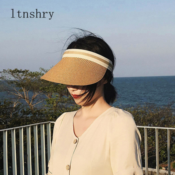 Prosta damskie letnie czapka przeciwsłoneczna 2019 jednokolorowa moda oddychająca parasol słoneczny elegancki kapelusz
