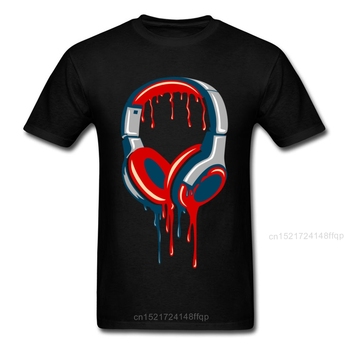 Koszulka męska Musical Transition DJ Print czarna, krótki rękaw, artystyczny design, rapowa odzież dostosowana dla dorosłych