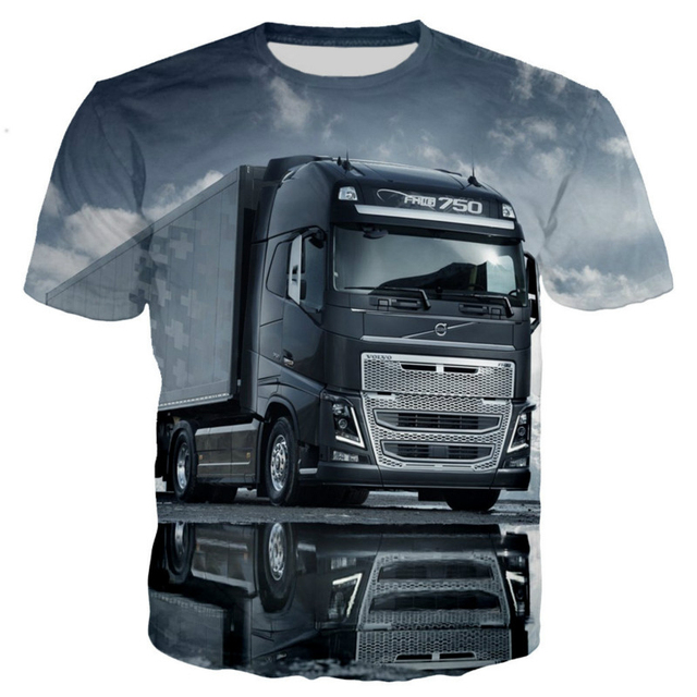 Koszulka męska 3D z nadrukiem pojazdy ciężarowe nowy styl - tanie ubrania i akcesoria