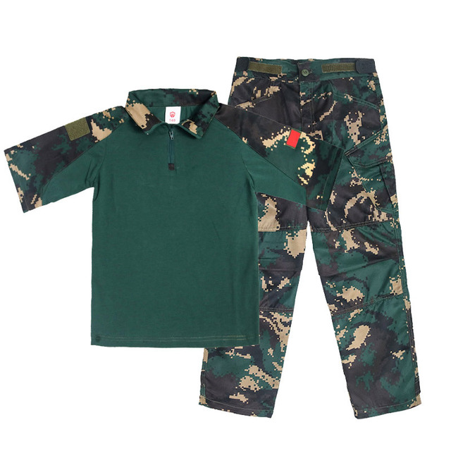 Mundur wojskowy taktyczna kurtka i spodnie dla chłopców z kamuflażem CP dżungli - zestaw dla młodych entuzjastów militariów - tanie ubrania i akcesoria