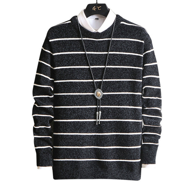 Varsanol Vintage - męski sweter zimowy, nowy model z dzianiny - 2020 - paski - rozmiar 3XL - tanie ubrania i akcesoria