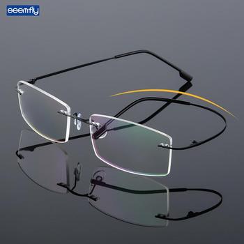 Okulary do czytania Seemfly UltraLight bezramowe stop tytanu elastyczne wysokiej jakości szkło +1 do +4