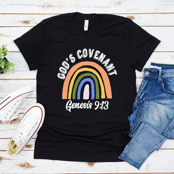Koszulka biblijna dla kobiet z motywem tęczy Genesis 9:13 - Koszulki damskie