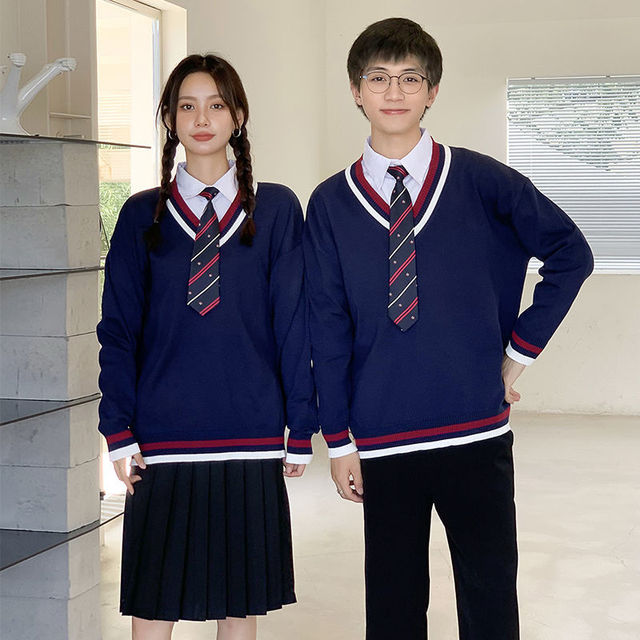 2021 koreański sweter w stylu College do szkolnego mundurka zimowego - tanie ubrania i akcesoria