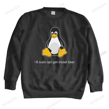 Bluza z kapturem dla mężczyzn - Śmieszne Linux Sudo z pingwinem - Geek Nerd programista