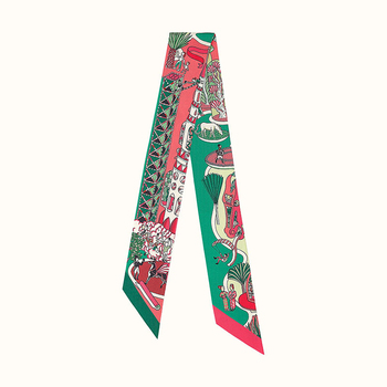 Luksusowy długi szal damski z opaską, wykonany z sztucznego jedwabiu - Torba na ubrania szalik World Expo