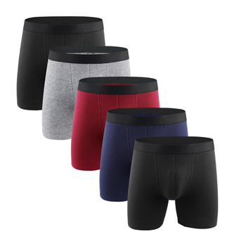 Paczka 5 męskich bokserek długich z bawełny, oddychających, gay-friendly - rozmiar cueca boxer Man Boxershorts