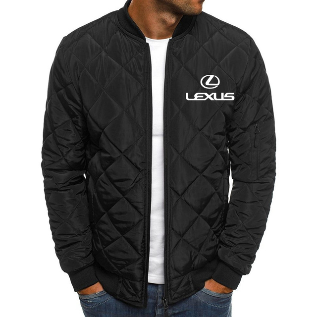 Męska kurtka samochodowa Lexus z nadrukiem logo na bawełnianym sweterku - tanie ubrania i akcesoria