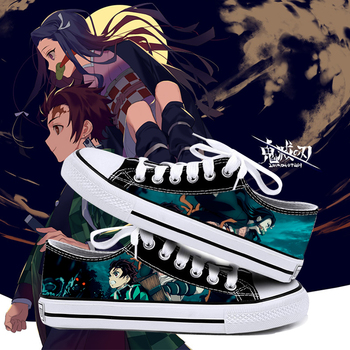 Buty anime Demon Slayer Kimetsu no Yaiba - wygodne obuwie brezentowe dla studentów i fanów kreskówek