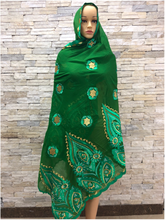 Nowy miękki szyfonowy szalik na głowę dla afrykańskich kobiet - Islamski hijab haftowany dubaj hijab scarf 2021 (200x110 cm)