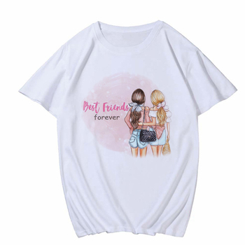 Biała koszulka damska z nadrukiem - stylowy T-shirt Feminina 2020