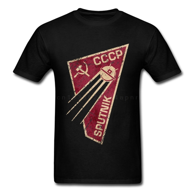 Męska koszulka geometryczna CCCP Sputnik-1 Ctom SR Streetwear Punk - tanie ubrania i akcesoria