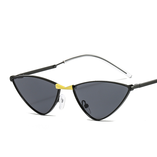 Okulary przeciwsłoneczne Cat Eye 2021, lekka rama z metalu, czarne, markowe - tanie ubrania i akcesoria