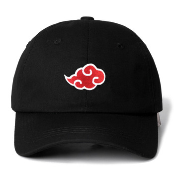 Czarna czapka baseballowa Snapback NARUTO Akatsuki Logo + haftowane Logo Uchiha