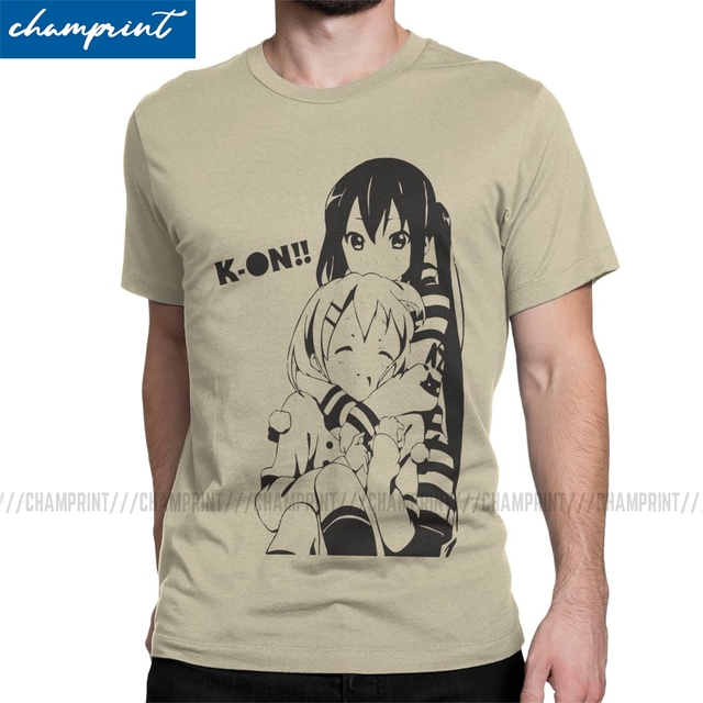 Męska koszulka z nadrukiem K-On Azusa i Yui - Japońska muzyka Anime - 100% bawełna - krótki rękaw - tanie ubrania i akcesoria