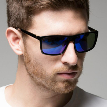 Okulary przeciwsłoneczne męskie 2020, kwadratowe, marki projektant, klasyczne, z lustrzanymi fotochromowymi soczewkami i ochroną UV400