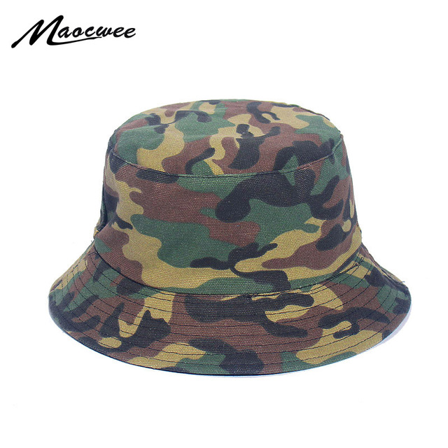 Unisex kapelusz typu Bucket z dwustronnym kamuflażem, idealny na wędkowanie, ochrona przeciwsłoneczna, oddychający - tanie ubrania i akcesoria