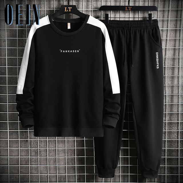 Nowości 2021: Męskie zestawy jesienne odzieży sportowej - Bluza + spodnie garnitur sportowy OEIN - tanie ubrania i akcesoria