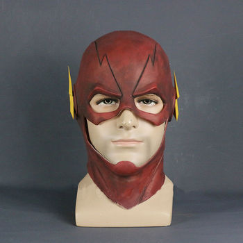 Maska The Flash - DC Barry Allen - dla dorosłych - czerwona - lateksowa - na całą głowę - karnawał, Halloween, imprezy