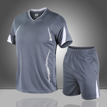 Letni męski zestaw do joggingu 2021 - dresy szybko schnące, oddychająca koszulka i spodenki, rozmiar 5XL