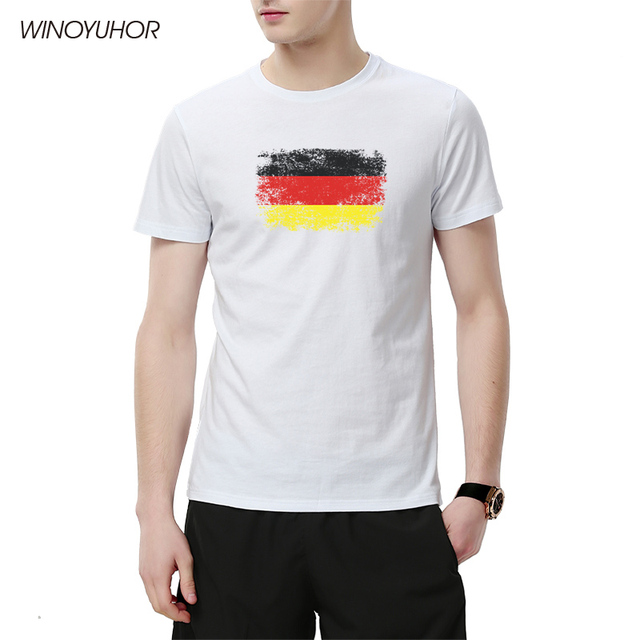 Koszulka męska z flagą Niemiec - śmieszny nadruk, kolorowe wzory, wysoka jakość - tanie ubrania i akcesoria