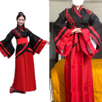 Kobieca sukienka Hanfu na chiński taniec ludowy i występy sceniczne w bajkowym stylu starożytnego festiwalu